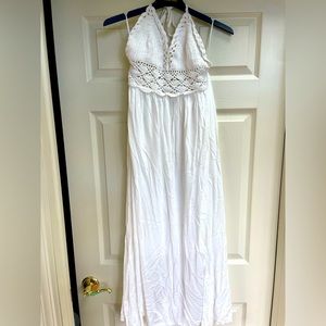 White bohemian maxi dress size L